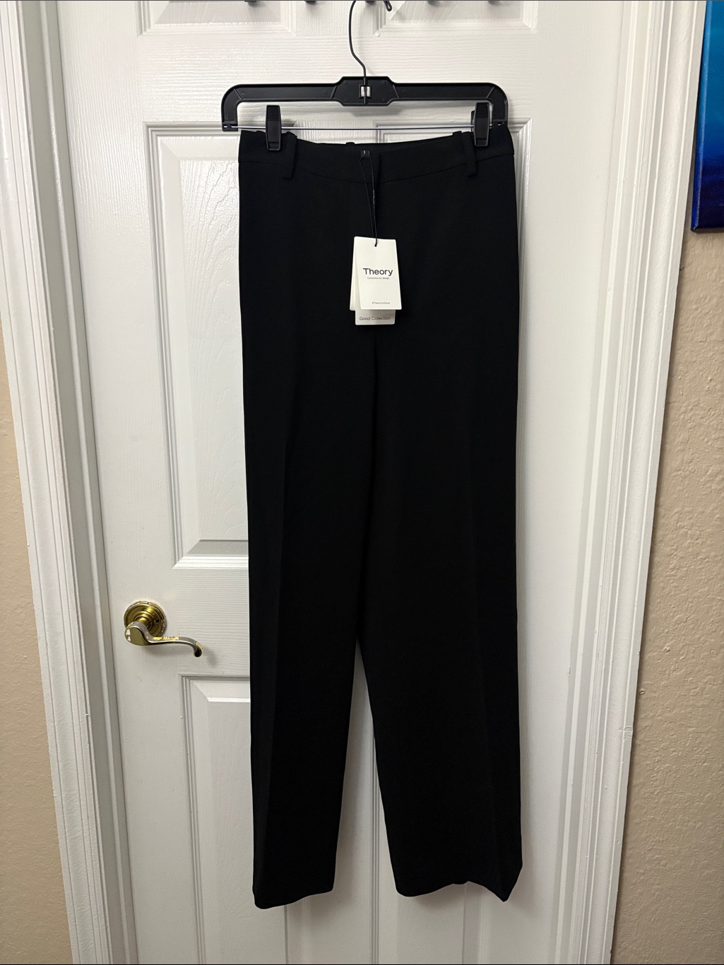 Theory Black Straight-Leg Dress Pants